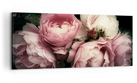 Panorama Bilder auf Leinwand 100x40cm Leinwandbild Pfingstrose Blume Groß Wanddeko Bild Schlafzimmer Küche Wandbilder Dekoration Wohnzimmer Wall Decor Canvas Wand Kunstdruck Art AB100x40-3930