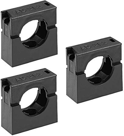 sourcing map Corrugated Tube Holder AD21.2 Plastic Mounting Bracket Pipe Clamp Clips with Double Struts 3Pcs