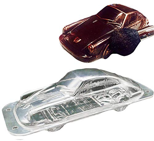 DUBENS Große Größe Vintage Sportwagen Schokolade Form, 3D Kunststoff Retro Roadster Form für Kuchen Topper Dekorieren, Fondant, Süßigkeiten