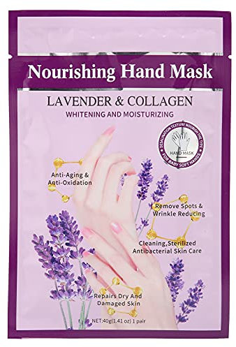 Masque Peeling pour les Mains, Hydratants Mains Masque Peeling Exfoliant Lavande Mains Éclaircissant la Peau Morte Retirer les de Spa pour les Mains Revive la Peau Sèche et