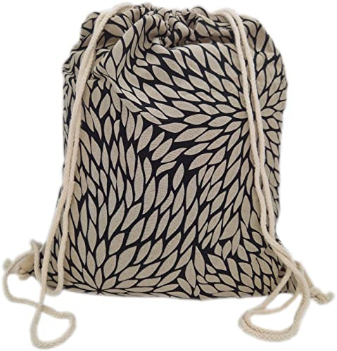 PANASIAM Turnbeutel - Sportbeutel mit dicker Kordel - Stoffbeutel Unisex | aus fester Baumwolle, Gym Bag oder kleiner Wäschesack für Reisen, mit japanischen Ornamenten & heiliger Geometrie