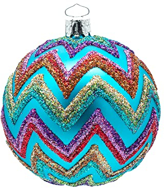 Christborn Weihnachtskugel, 8 cm Kugel, aqua matt - Zack 1/Ktn