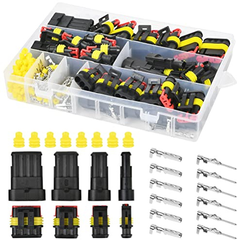300 Stück Wasserdichte KFZ Kabel Steckverbinder, 1/2/3/4 Pin KFZ Stecker, Elektrische Steckverbinder, Kabel SteckverbinderStecker für KFZMotorrad Auto Boots LKW