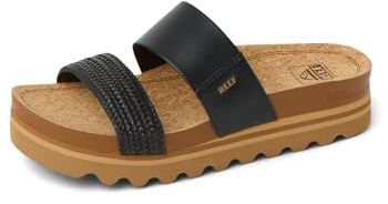 REEF Cushion Vista Hi Womens Sandal Black Braid 6