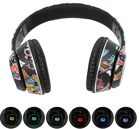 Gaming Headset, L750 Graffiti RGB Bluetooth Headset, Wireless Wired Adjustable Headphone, Support Memory Card LINEIN Mode, for PC Laptop
