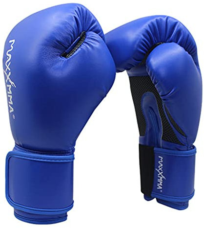 Boxhandschuhe, Trainingshandschuhe für Damen und Herren, Jugendliche, Erwachsene, Fight Muay Thai Sparring Kickboxhandschuhe, Handgelenkschutz, blau, 237 g (Blau, 400 g)