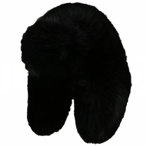 GIBZ Flauschig Wintermütze für Damen, Warme Winter Fliegermütze mit Ohrenklappen, Russische Cap aus Kunstpelz, für Outdoor Reisen, Skifahren, Schwarz