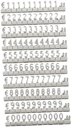 MagiDeal Digitales Preisschild, Metallregal, verstellbare Würfel-Preismarker-Etiketten für Schmuck, Uhrengeschäft, Büro-Display, Silber