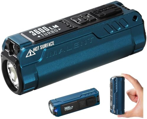 IMALENT BL50 Type-C Rechargeable EDC Torch with 365nm UV LED, uses CREE XHP50.3 HI LED with 3600lumens Bright Light, OLED Display for Outdoor and Police (BL50-Royal Blue)
