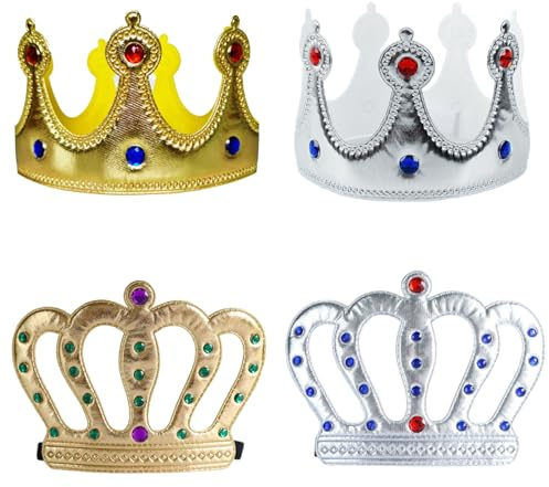 Eruceky 4 Pezzi Cappelli a Corona per Feste Di Compleanno e Matrimonio, Adatto per Celebrazioni a Tema