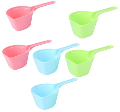 BUGUUYO 6piezas Cucharas Medidoras para Comida De De Utensilios Multifuncionales para y Gatos Cucharas y Tazas para Alimentos y Agua Rosa Verde y Azul