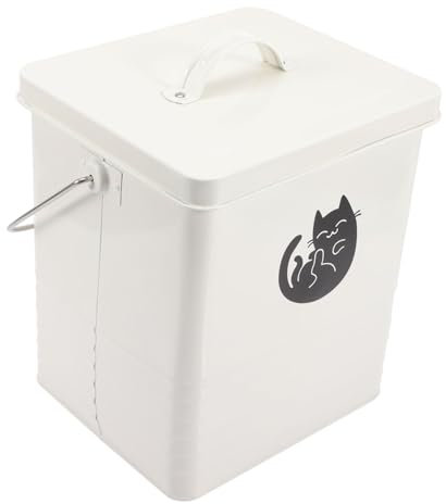 Sosoport 1juego Cubeta De Almacenamiento De Comida Para Mascotas Contenedor De Snacks Para Gatos y Perros Recipiente Sellado De Gran Capacidad Con Cucharón Para Alimentos Secos y Golosinas