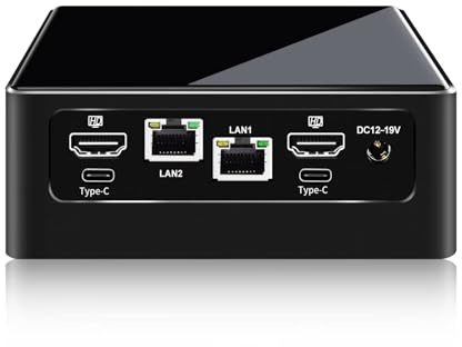 Glovary 13:e Generationen U300 Minidator (5C6T, up to 4,4 GHz), Stationär Kontorsdator, Dubbel i226 V 2,5 GbE LAN, DDR5 8 GB RAM 256 GB NVMe SSD (PCIe4.0 x 4), W11 Pro, WiFi6, BT5.2