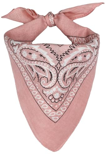 Superfreak Bandana Tuch Paisley Muster 02 rosa weiß quadratisches Kopftuch