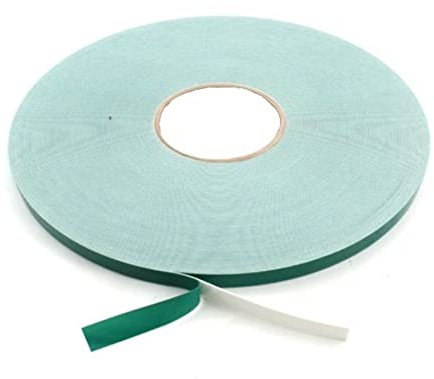 Wooden World - Nastro biadesivo schiuma PE bianco - spessore 1 mm colla acrilica 12 mm 50 m - separatore vert