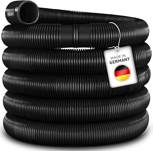 tillvex® Poolschlauch 30m Ø38mm Solarschlauch mit Muffen - Made in Germany | Schwimmbadschlauch für Pool und Schwimmbecken | Saugschlauch UV- & chlorbeständig | Flexibler Wasserschlauch Pumpenschlauch