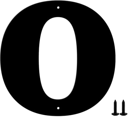 Hausnummern und Buchstaben aus Metall - wetterfeste schwarze Beschichtung, ideal zur Dekoration von Garten, Tür und Briefkasten, mit einfach zu montierendem Nagelset (15.24 cm, O)
