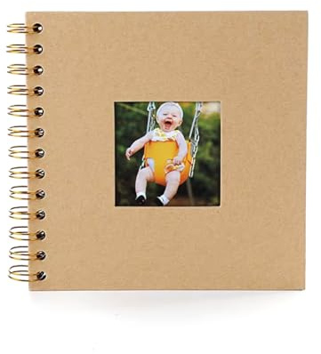 VYIBPDY Kraft-Erinnerungsbuch mit leeren Seiten und festem Einband, 17 x 17 cm, fotoalbum kinder,für Reisen, Baby-Wachsen, Gästebuch, Hochzeit, Weihnachten (20 Blatt)
