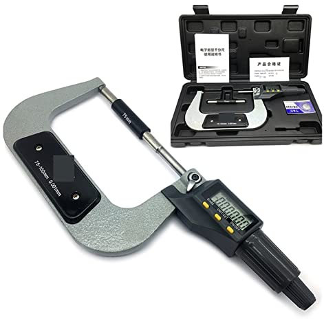Micromètre extérieur 75-100mm 0.001mm Standard Standard Micromètres de Micromètres numériques Outils numériques Matériel de calibre Micromètre Carbure Tip Outil de mesure, Outil automobile d'atelier
