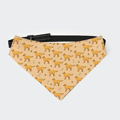Golden Retriever Hundehalstuch, Halsband, Dreieckstuch, Katzenhalstuch mit Verstellbarer Schnalle
