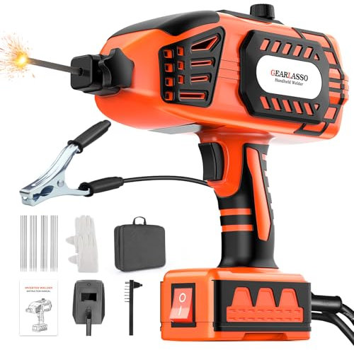 Handschweißgerät, 110V 120A Elektroden Schweißgerätmit IGBT-Wechselrichter, 5 variable Stromeinstellungen, tragbares Lichtbogenschweißgerät, passend für Schweißstäbe von 3/32-1/8(2.5-3.2mm)