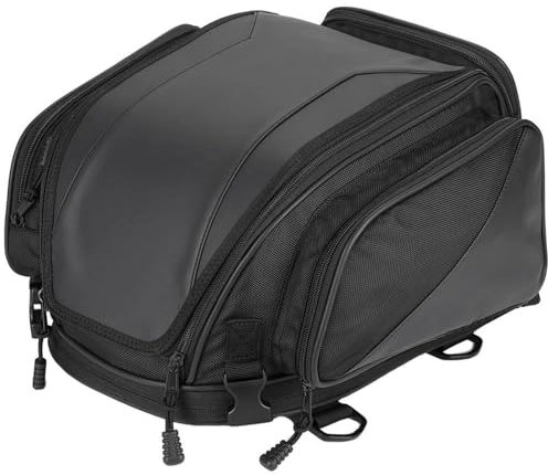 PPXDM Motorrad-Hecktasche, Wasserdicht, Erweiterbare Reisegepäcktasche, Sissy Bar-Helmtasche Für Sportster Softail Dyna Touring