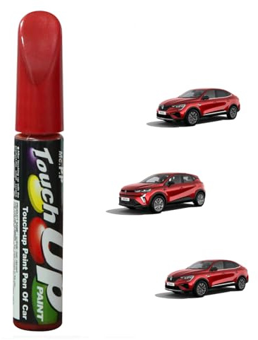 Treesiche Lackstift Auto für Renault, Schnelles und Einfaches Ausbessern von Autokratzern, Lack Reparatur Kit Lackierstift und Pinsel 2 in 1, Auto Kratzer Reparatur Stift für Renault, DeZir-Rot (NNP)