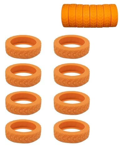 Bestevery 8 Pezzi Copricerchi Per Bagagli, Protezione Ruote Trolley, Copriruote Per Bagagli, Bagagli Copertura Delle, Con Isolamento Acustico, Per Bagagliaio e Altri Mobili a Due Ruote (orange)