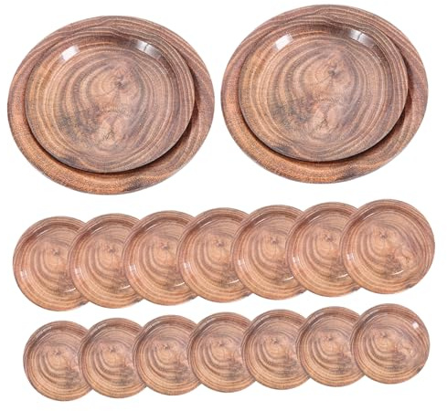 Yardenfun 20pcs Wood Grain Disposable Paper Plates Multi Function Dinnerware for Parties and Family Meals Rustic Texture Design Convenient Single Use Tableware for Easy Cleanup