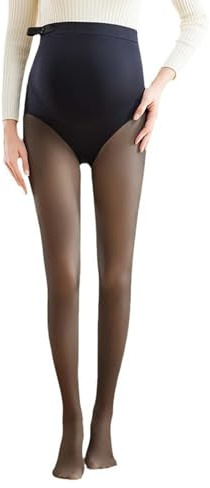 Graviditetsleggings För Kvinnor, Mammabyxor, Mammatights, Fleecefodrade Tights För Kvinnor, Högmidjade Vintervarma, Genomskinliga Tights(250g,L)