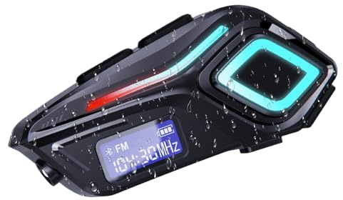 Biniveil Intercomunicador para Moto,Audífonos para Todos los Cascos | Función Radio FM Impermeable para Hombres Mujeres Adultos Parejas Paseo
