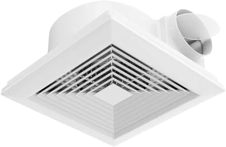 Sharplace Exhaust Fan with Backdraft Damper Square Compact Quiet Extractor Fan Ceiling Mount for Shower Garage Toilet Kitchen Workshop, 10 inch