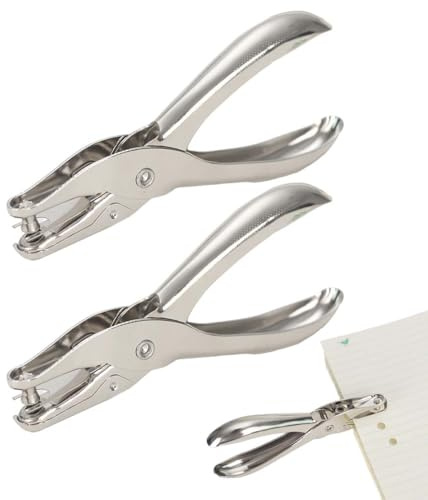 LQUYTA 2 Stück Lochzange Papier Papier Lochzange 3mm 6mm Lochdurchmesser Zangenlochstanzer Metall Lochzange Geeignet für Papier Foto Grußkarte Karte (Silber)
