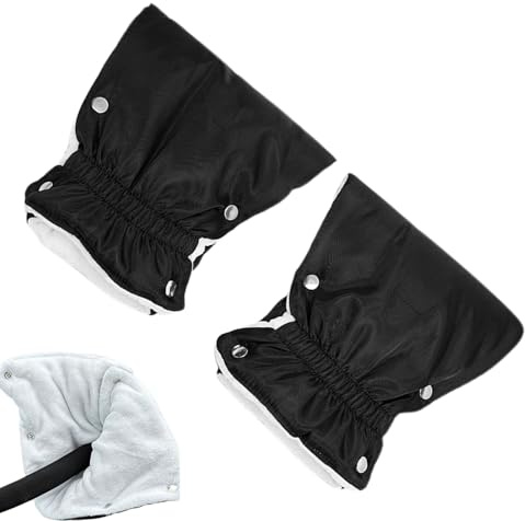 Jiimhte Guantes de Invierno para Carrito | Manguitos Antiviento con Calentadores de Manos,Protector de Manos Ajustable para Padres Cuidadores Niñeras Paseos Diarios Parque Exteriores Compras