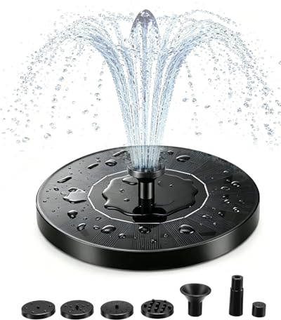 Solar Water Fountain Pump with 7 Spray Nozzles, Solar Powered Water Fountain Floating Pump for Bird Bath, Pond & Garden Decoration, Eco-Friendly Solar Fountain, No Electricity Required