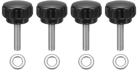 QUARKZMAN 4Pcs Manopole A Filetto Maschio M6 X 25mm In Acciaio Inox 304 Con Impugnatura Zigrinata E Rondelle Per Sostituzione Base Macchina Ombrello
