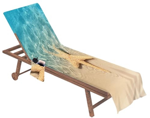 de toalla para silla de salón con bolsillo, antideslizante, plegable, 83 x 29 pulgadas, plegable antideslizante para silla de playa con bolsillos laterales, fundas para sillas de playa