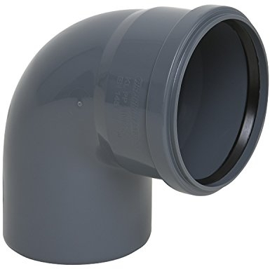 MKK - 19578-002 - HT Bogen 90° PP DN 32-110 Formteil Winkelstück Abwasserrohr grau DN 40