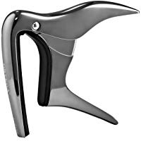 Ortega Guitars Kapodaster Gewölbt - Aluminium-Legierung Schwarz/Chrom | Musikinstrument Zubehör, für Gitarre, Ukulele, Banjo, OCAPOCV-BCR