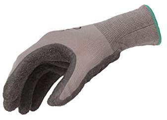 12x Latex-Handschuh 870 Gr. 09 (L) Arbeitshandschuhe Nitril Baustelle Handschuhe Sicherheitshandschuhe Grip Extra-Grip Feinstrick Gummi