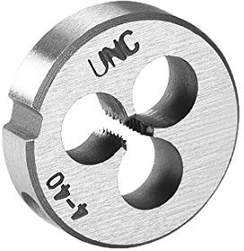 sourcing map Terraja, Terrajas de Roscar Métricas 4-40 UNC, Terraja Redonda 20mm Diámetro Exterior, Grosor: 5 mm, Troquel para Roscar a la Derecha, Aleación de Acero
