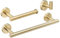 Beelee 3 Piezas Juego de Accesorios de baño, Acero Inoxidable, 12 Toallero de Barra Portarrollo de Papel Higiénico Gancho, Montaje en Pared, Oro Cepillado, BA19500SET-3BG