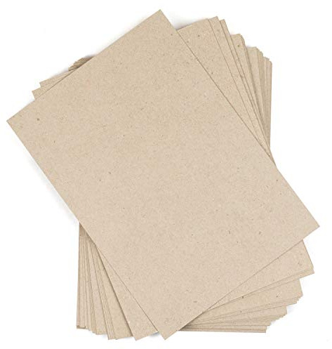 30 láminas Cartulina 400 g/m² gruesa y flexible, DIN A4, 0.6 mm, kraft gris rústico, Cartón compacto fino 100% reciclado. Para manualidades, maquetas, tarjetas, enmarcar fotos, envíos