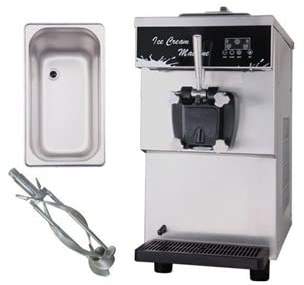 CVS D828 Deluxe Single Head Ice Cream Machine: Stainless Steel, 3.3L Refrigerated Hopper, 1.1L Freezing Tank, Automatic Operation, LCD Display - 800W
