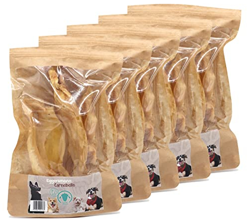 Eggersmann Carnebello - Natursnack Lammohren (5 x 4 Stück) - Hunde Snacks ohne Zusatzstoffe in optimaler Kleiner Größe - Snack für Zahnpflege Hund im wiederverschließbaren Beutel