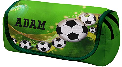 Ferocity Personalisierte Mäppchen Federtasche mit Namen Schlamperbox Federmäppchen mit Klettverschluss Klappe Schüleretui Stiftemappe mit Zwei Reißverschlüssen Football [151]