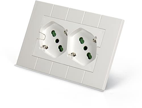 FANTON 42100-59 Multipresa universale da incasso OPERA/LNW doppia presa bipasso italo/tedesca 2P+T 16A precablata per scatola a 3 moduli