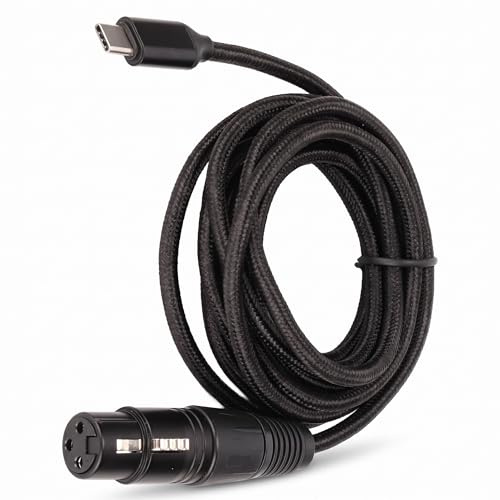 Bewinner XLR auf USB C Kabel, Typ C auf XLR Mikrofon Adapterkabel, 2m, für Smartphones, Tablets, Laptops und Mikrofone