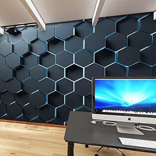 XLMING 3D Bumpy Techno Wallpaper Gym Office Front Desk Live Geometric Background Wall Paper Decoración Fotomural Dormitorio Sala De Estar Pared Pintado Papel Tapiz No Tejido-430cm×300cm