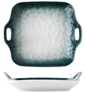 Fuente de Horno Plato cuadrado for hornear, horno de cerámica, ánfora, plato de arroz for hornear queso, plato for microondas, plato de ensalada for horno, microondas Vajilla para Hornear (Color : A